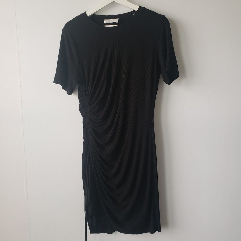A.L.C womens dress size‎ L kenny ribbed black short sleeve